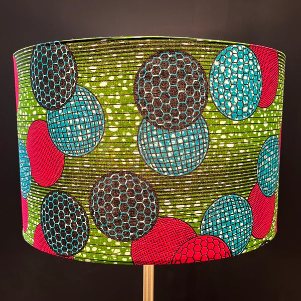 Colorful Black - Lamp Shade in Wax Print - Diameter 40cm (height 25cm)