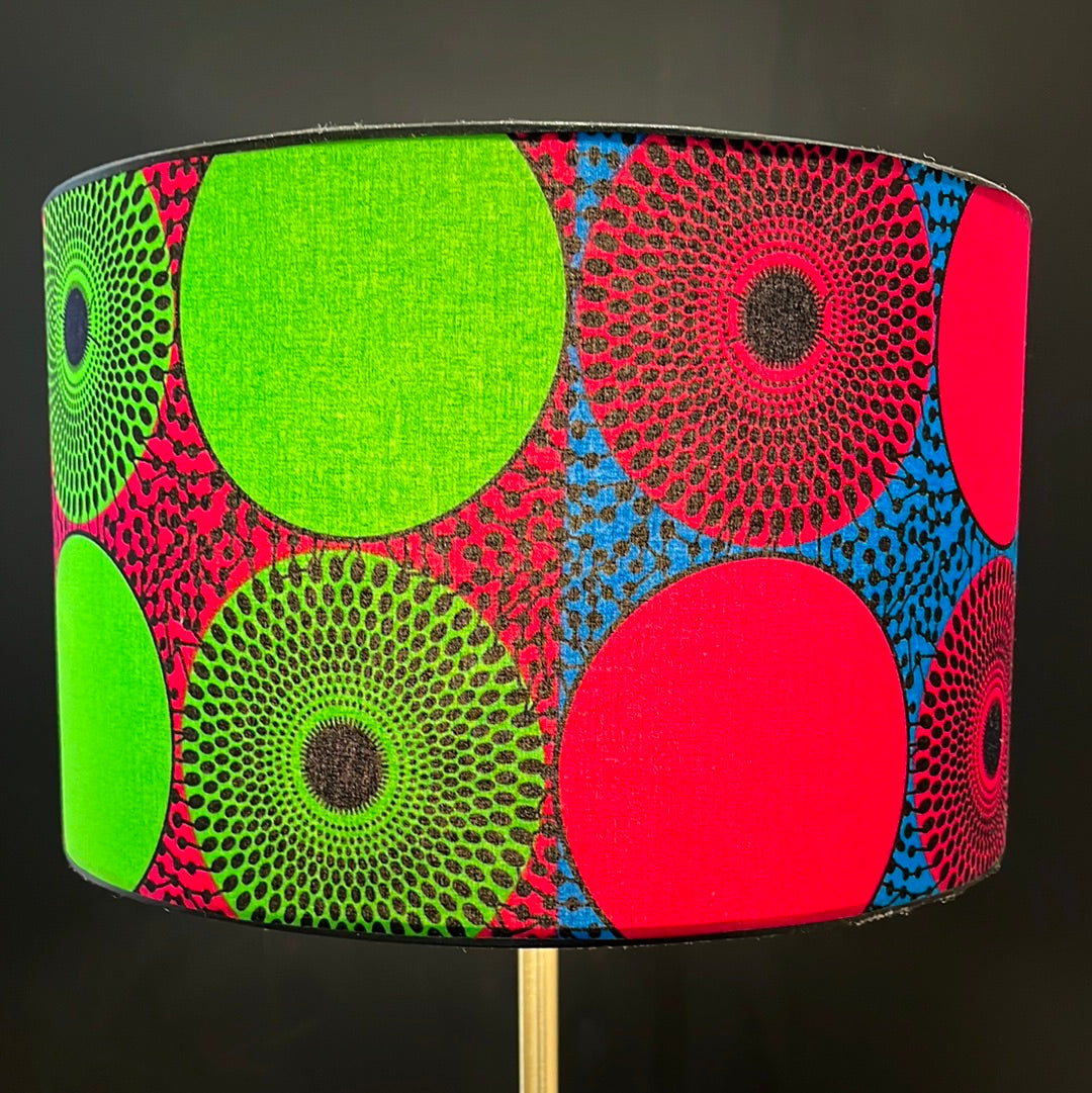 Colorful Black - Lamp Shade in Wax Print - Diameter 40cm (height 25cm)