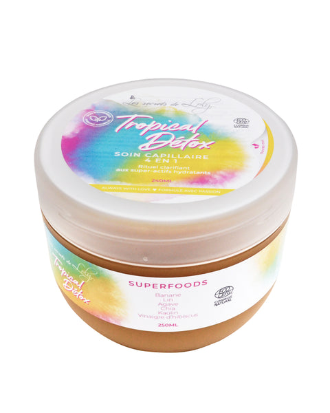 Boucles ternes, sans vie, racines grasses, pointes sèches… Et si vous repartiez à zéro ? Ce soin capillaire naturel Tropical Détox des Secrets de Loly est un produit unique avec une action 4-en-1