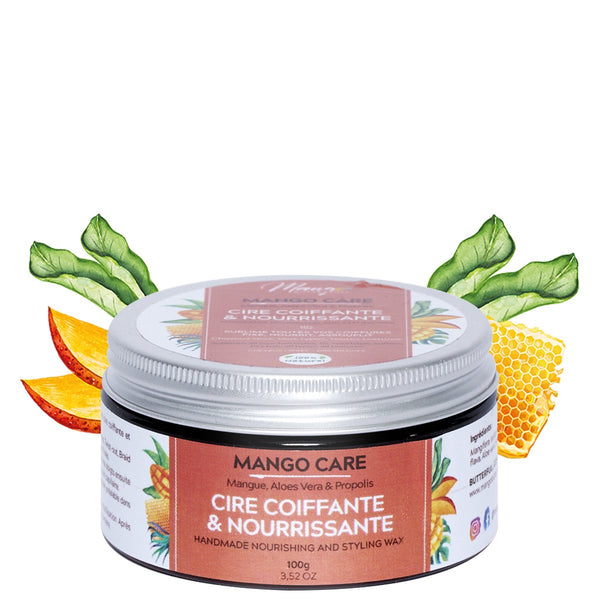 Mango Butterfull nous offre une cire capillaire à la composition irréprochable, enrichie à l'aloé verra et extrait de propolis. Idéale pour coiffer et pour nourrir.