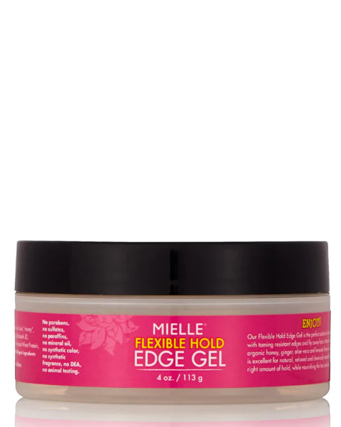 Mielle Organics Honey & Ginger Edge Gel est un lisseur de bordure naturel très efficace pour plaquer les petits cheveux sur les contours, les chignons ou les tresses