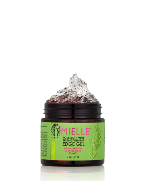 Pour des baby hair somptueux, optez pour le Strengthening Edge Gel de Mielle Organics. Ce gel fortifiant offre une longue tenue et nourrit vos cheveux.