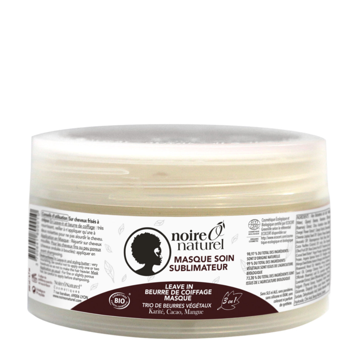 Le masque capillaire naturel certifié bio Noire Ô Naturel est LE must-have pour les cheveux secs, ternes et cassants. Ses ingrédients réparent et nourrissent.