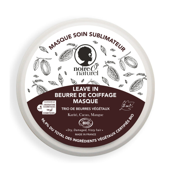 Le masque capillaire naturel certifié bio Noire Ô Naturel est LE must-have pour les cheveux secs, ternes et cassants. Ses ingrédients réparent et nourrissent.