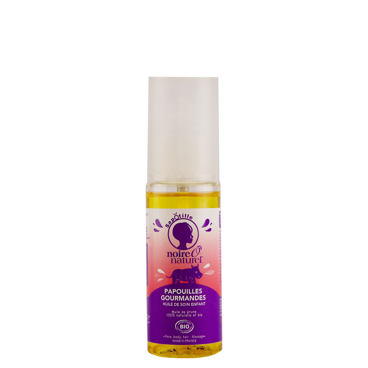Papouilles Gourmandes est l'huile pour le corps et les cheveux des enfants. Concoctée par Noire Ô Naturel, elle permet d'adoucir les peaux sèches et sensibles.