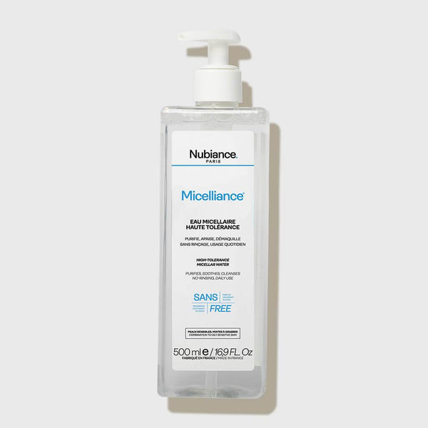 Micelliance permet de démaquiller et éliminer en douceur les impuretés du visage & des yeux. L'Eau Micellaire Nubiance a un effet tonifiant et apaisant pour la peau.