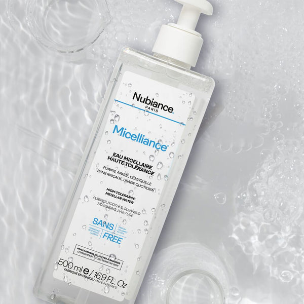 Micelliance permet de démaquiller et éliminer en douceur les impuretés du visage & des yeux. L'Eau Micellaire Nubiance a un effet tonifiant et apaisant pour la peau.
