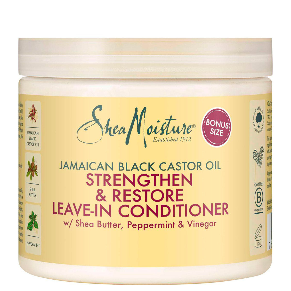 Le Jamaican Black Castor Oil Leave-In Conditioner de Shea Moisture nourrit, hydrate et procure de l'élasticité a vos cheveux pour les rendre plus résistants.