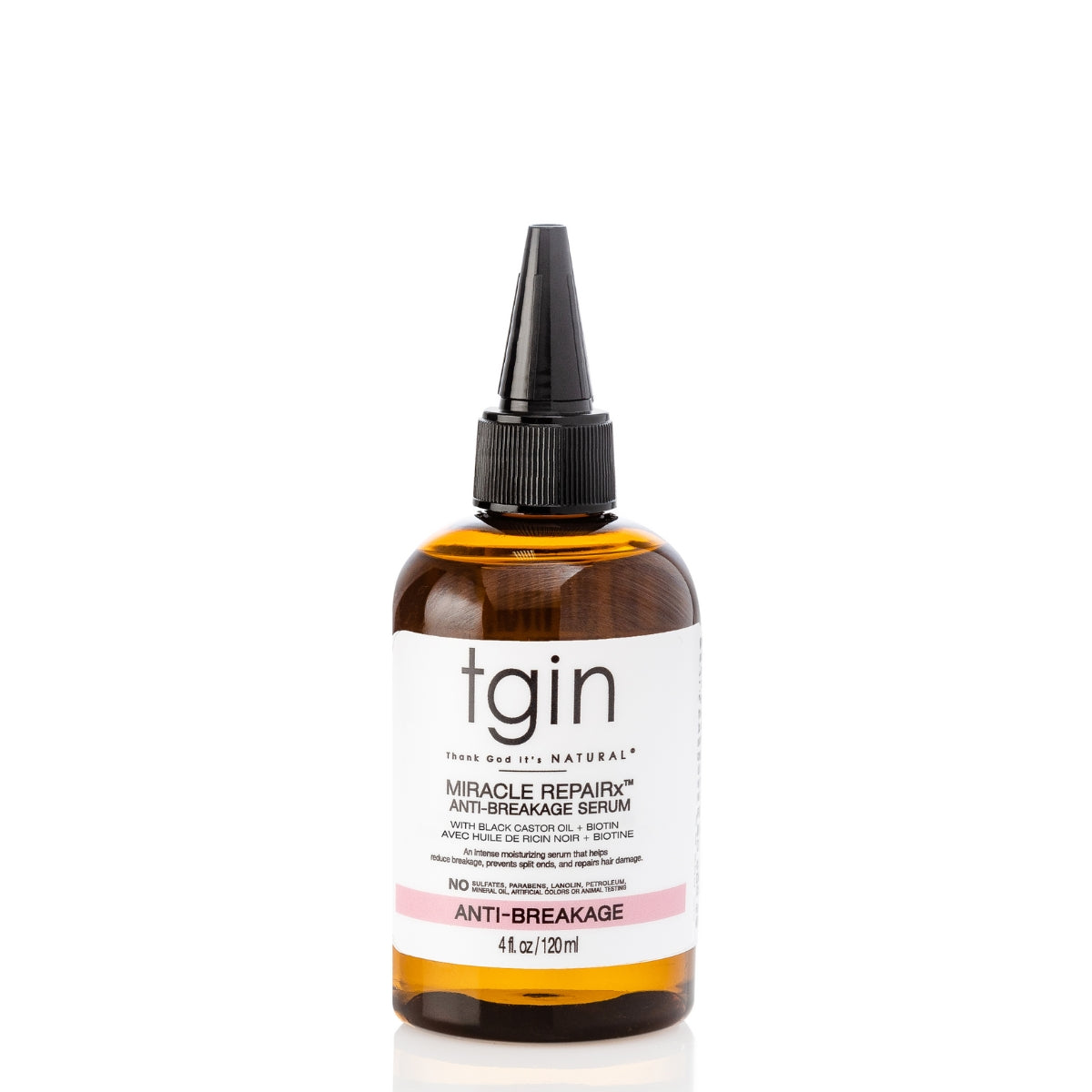 Cassants, rêches, ternes ? Vos cheveux ont besoin d’aide ! Le TGIN Miracle RepaiRx Anti-Breakage Serum est un soin formulé pour les cheveux fragilisés et abîmés.