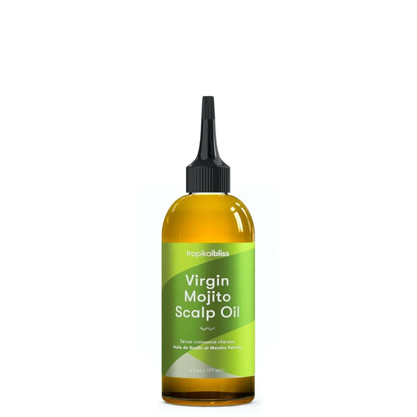 Virgin Mojito Scalp Oil de Tropikalbliss offre une combinaison de 13 huiles pour favoriser la croissance de vos cheveux, apporter nutrition et sceller l'hydratation.